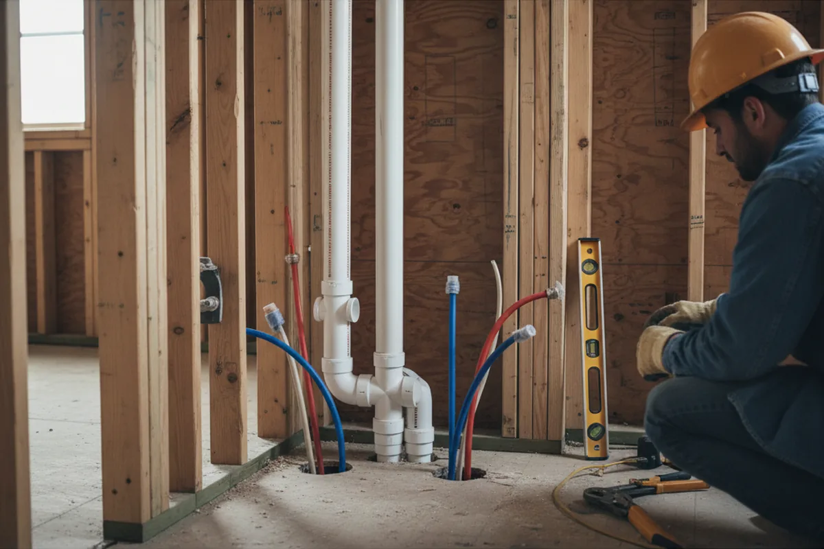 Drain and supply rough-in during Toilet Repair and Installation in Caledonia
